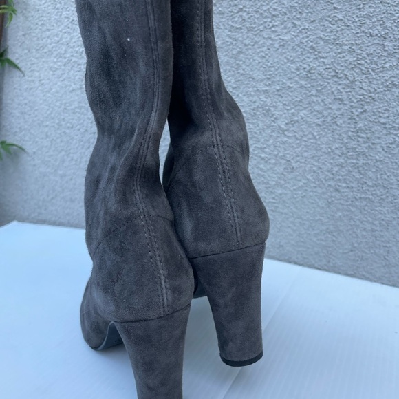 Stuart Weitzman Hiline OTK Boot In Slate Grey - Picture 14 of 16